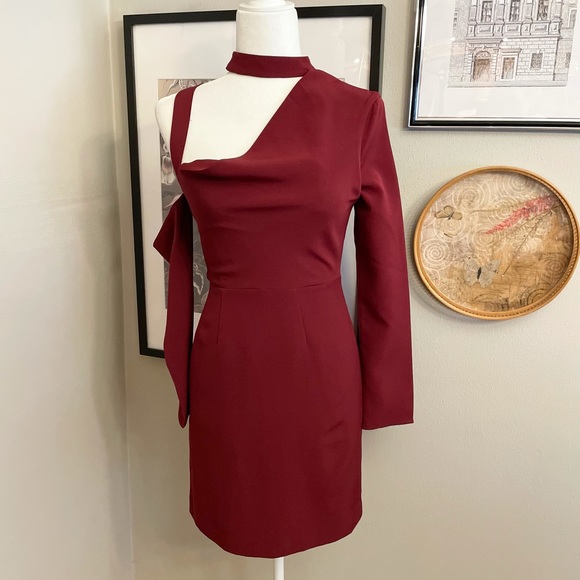 Finders Keepers The Message Mini Dress in Wine Combo - Picture 5 of 11